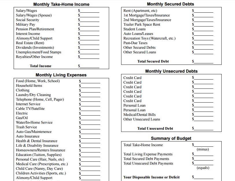 Jumpstart Your Finances with a Printable Monthly Budget Worksheet ...