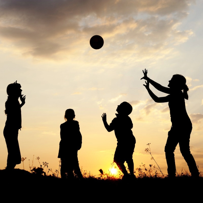 Kids playing ball