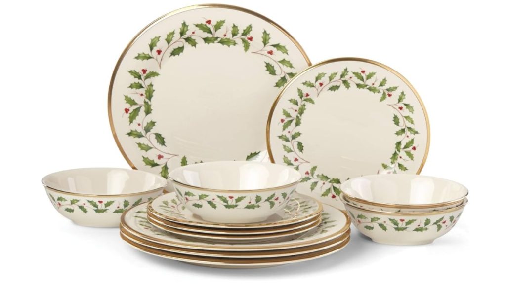 Lenox 893172 Holiday 12-Piece Plate and Bowl Set