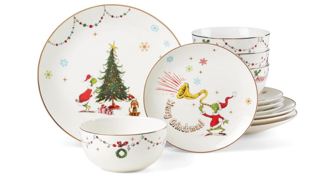 Lenox 895051 Merry Grinchmas 12-Piece Dinnerware Set